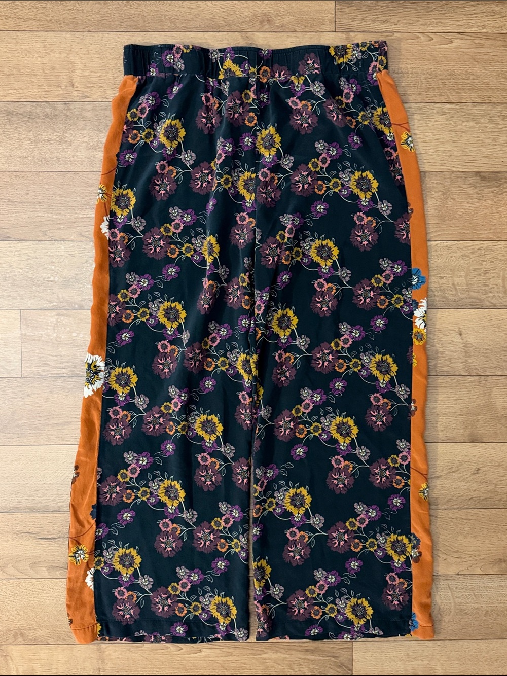 Johnny Was Workshop Size Large 100% Silk Palazzo Pants Boho Wide Leg Floral L